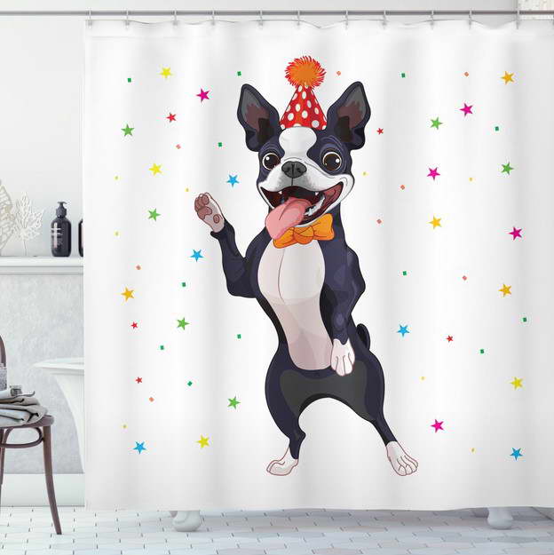 Boston Terrier Shower Curtain