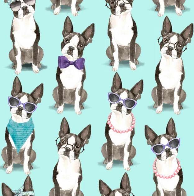 Boston Terrier Cotton Fabric