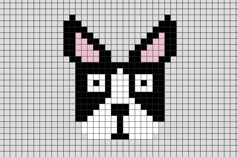 Boston Terrier Pixel Art