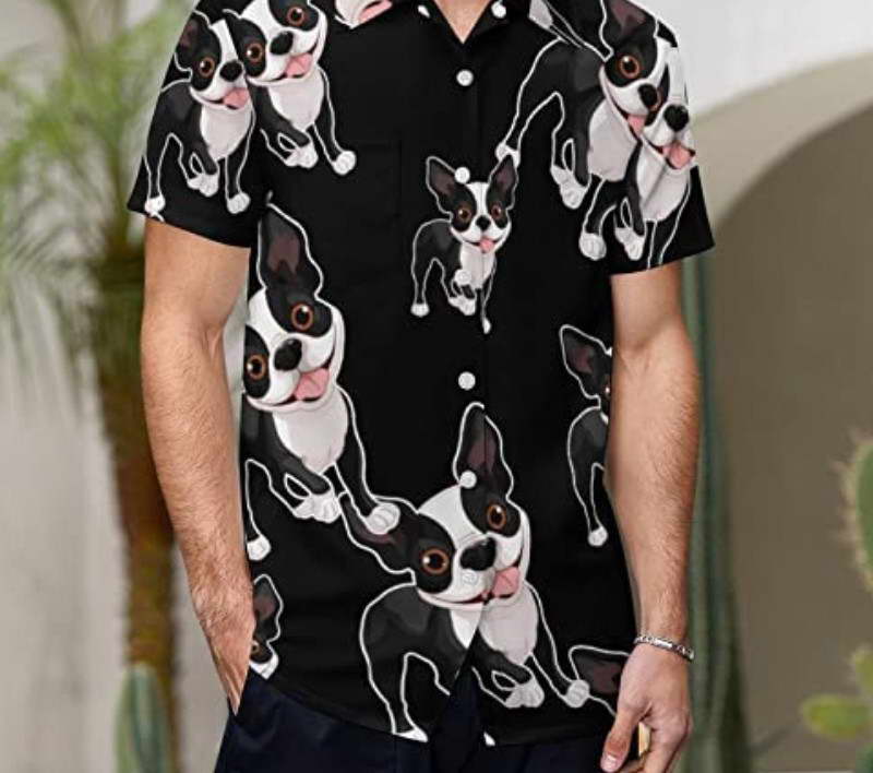 Boston Terrier Button Up Shirt