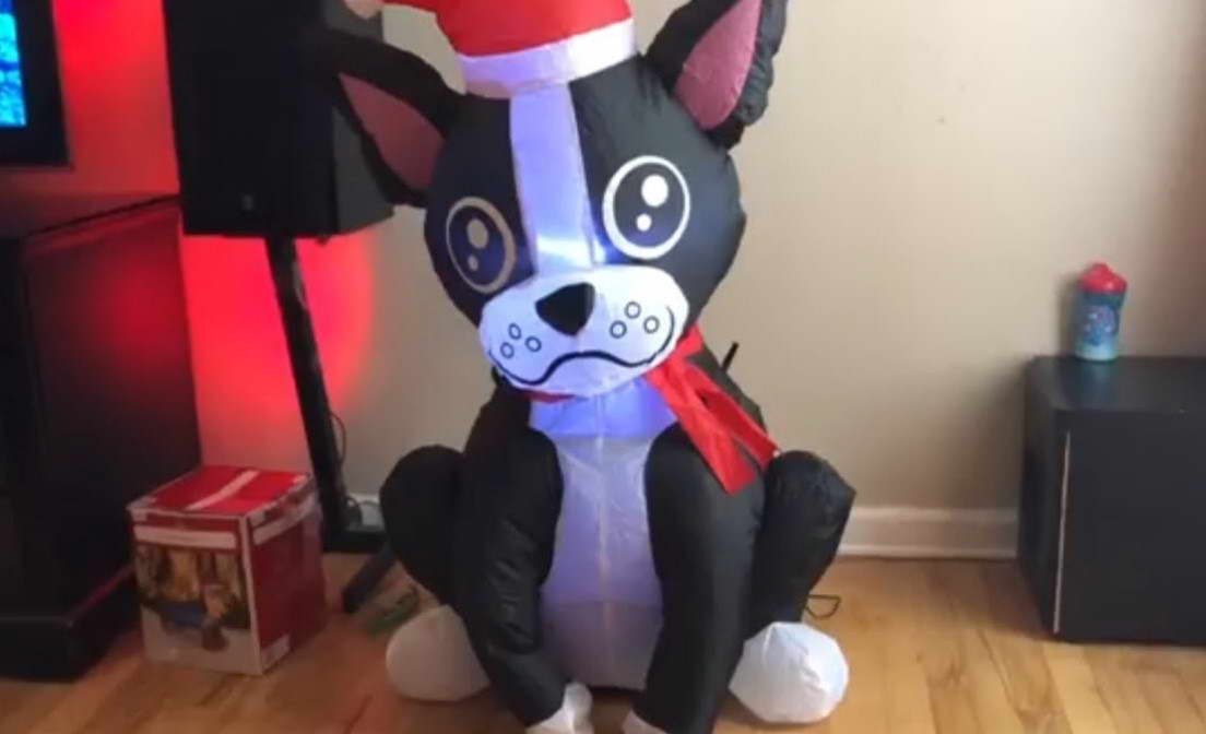 Boston Terrier Christmas Blow Up